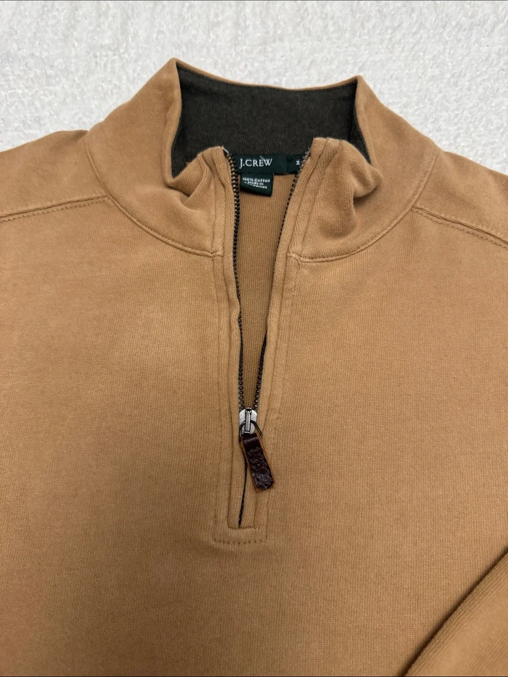 J. Crew Men’s Caramel Brown Half-Zip Pullover